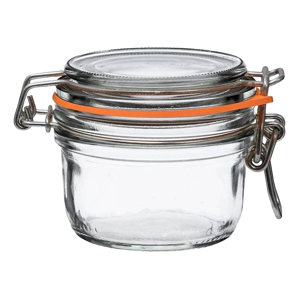French Tapered Glass Storage Jar with Airtight Rubber Seal